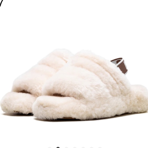 UGG Natural W/ Fluff Yeah Slide New In Box - Picture 1 of 7